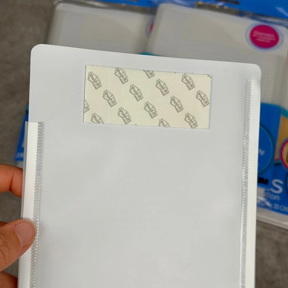 Post-it Pockets Medium Expandable Adhesive Organizer Clear White 7 Pieces NEW